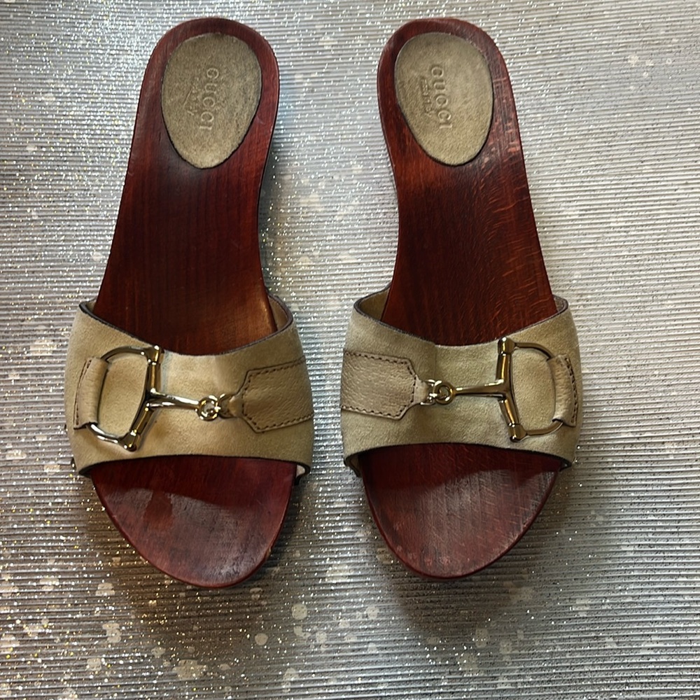 Gucci Hasler Horsebit Accent Leather Slides